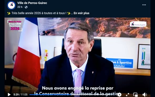 Vœux du maire de Perros-Guirec évoquant les vallées des Traouïero